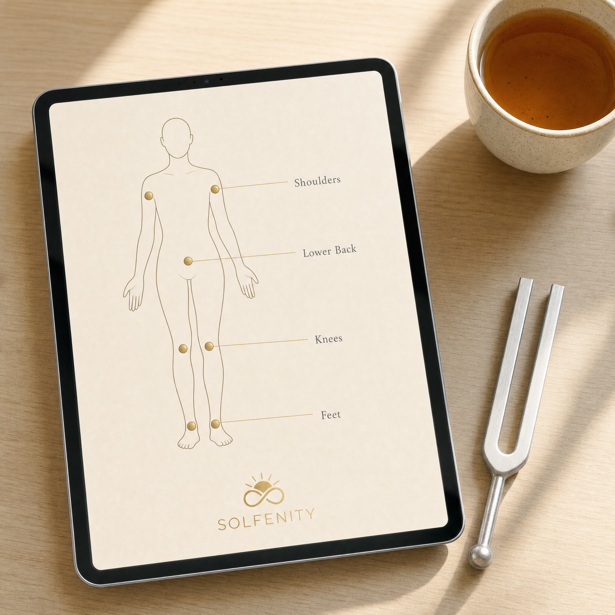 Solfenity Body Point Map on tablet
