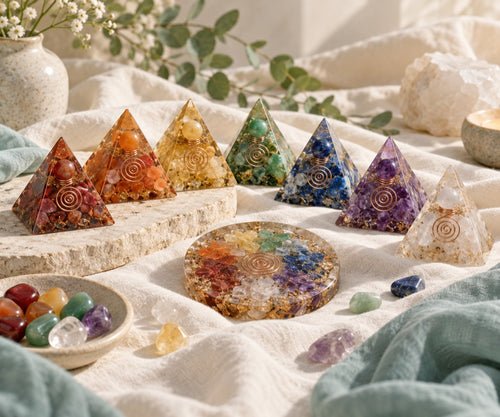 Solfenity Chakra Crystal Orgonite Set